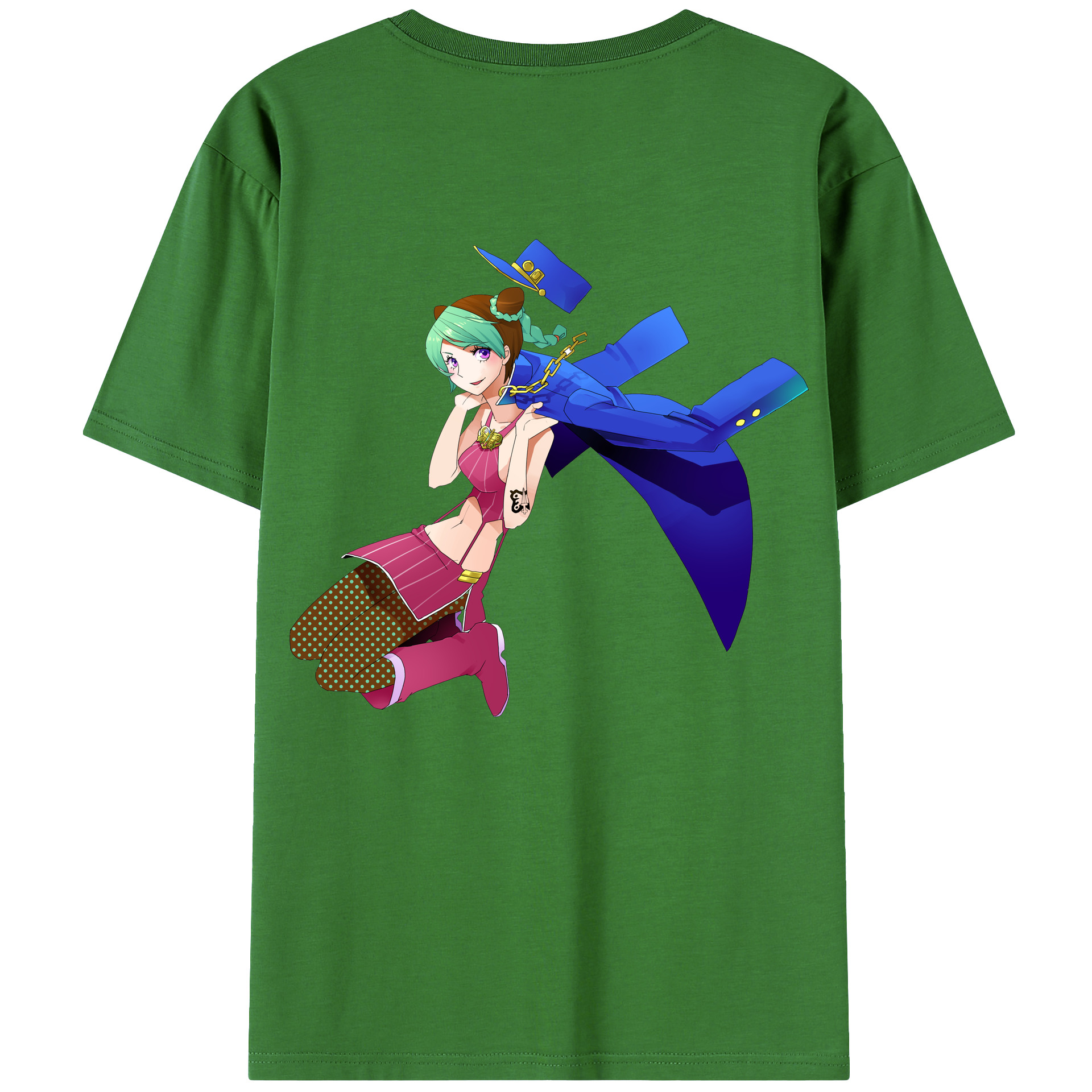 （画像用） "ジョジョの奇妙な冒険 くうじょう ジョリーン JoJo's Bizarre Adventure Jolyne Cujoh " レディース半袖Tシャツ(バックプリント)